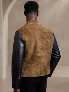 Pacer Leather Biker Jacket sold by Banana Republic