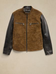 Pacer Leather Biker Jacket sold by Banana Republic