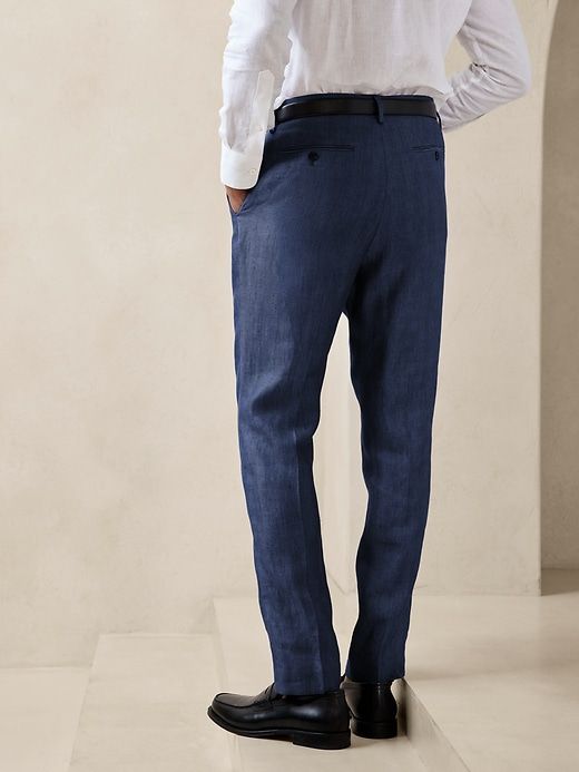 Hugh Herringbone Linen Suit Pant sold by Banana Republic product image thumbnail 2