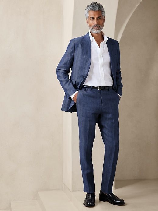 Hugh Herringbone Linen Suit Pant sold by Banana Republic product image thumbnail 5