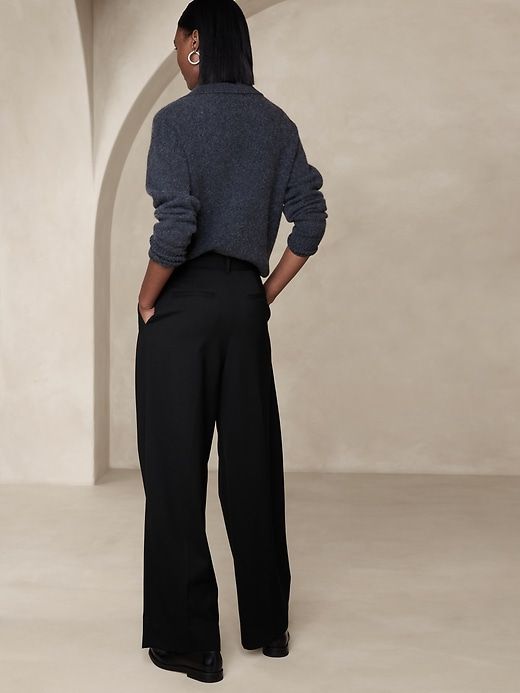 Siena Wide-Leg Italian Wool Pant sold by Banana Republic product image thumbnail 2