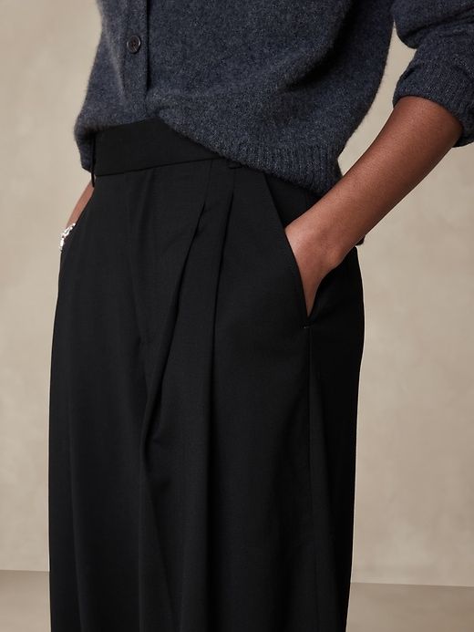 Siena Wide-Leg Italian Wool Pant sold by Banana Republic product image thumbnail 3