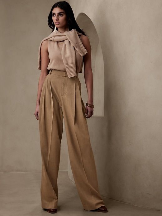 Siena Wide-Leg Italian Wool Pant sold by Banana Republic