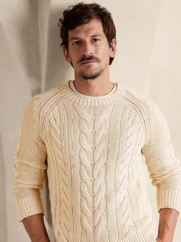 Ezra Chunky Linen-Cotton Sweater sold by GAP