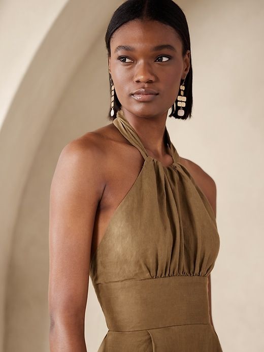 Lisa Linen Midi Dress sold by Banana Republic product image thumbnail 4