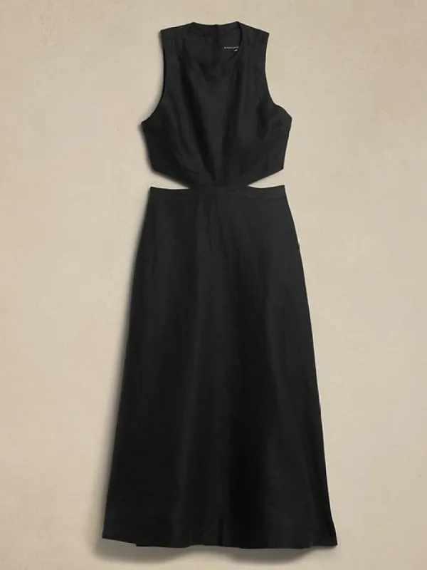 Lina Linen Cutout Midi Dress | Parallel