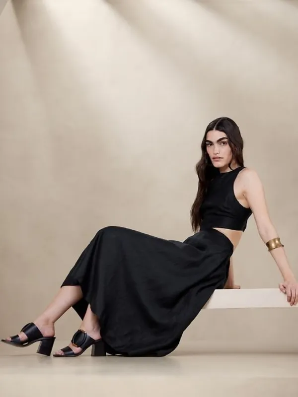 Lina Linen Cutout Midi Dress sold by GAP