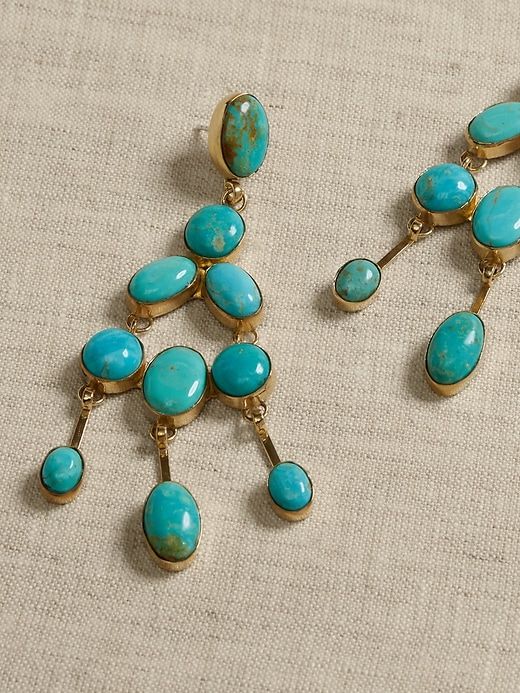 Turquoise Statement Earrings | Aureus + Argent sold by GAP