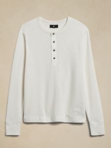 Double-Knit Henley T-Shirt sold by Banana Republic