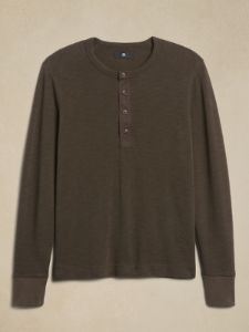 Double-Knit Henley T-Shirt sold by Banana Republic
