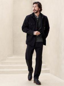 Double-Knit Henley T-Shirt sold by Banana Republic
