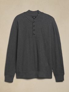 Double-Knit Henley T-Shirt sold by Banana Republic