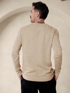 Double-Knit Henley T-Shirt sold by Banana Republic