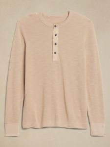Double-Knit Henley T-Shirt sold by Banana Republic