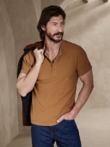 Rugged Slub Henley T-Shirt sold by Banana Republic