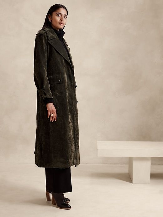 Amalia Velour Trench Coat sold by Banana Republic