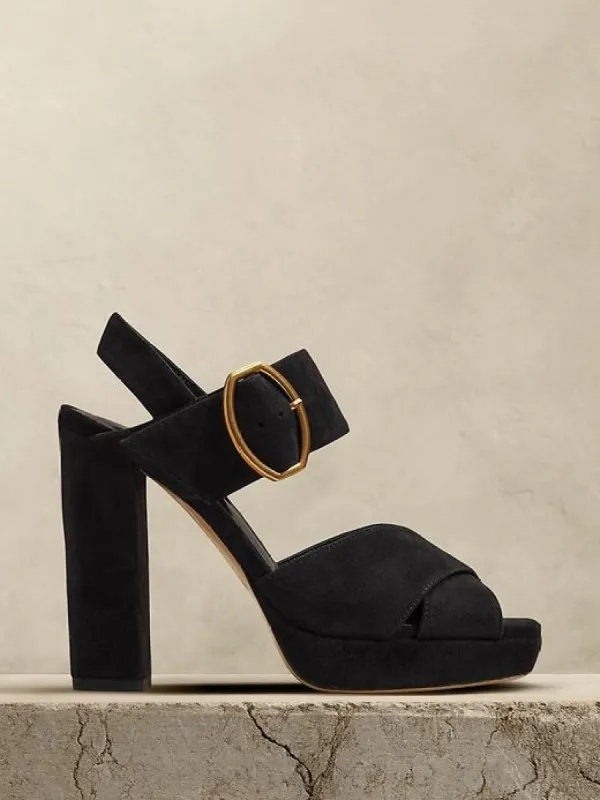 Ravello Suede Platform Sandal sold by Banana Republic