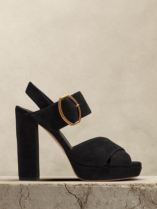 Ravello Suede Platform Sandal sold by Banana Republic