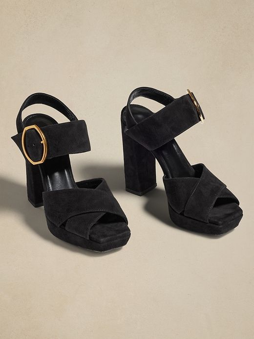 Ravello Suede Platform Sandal sold by Banana Republic product image thumbnail 5