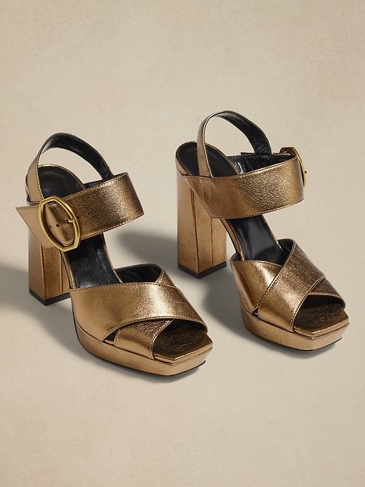Ravello Leather Platform Sandal sold by Banana Republic product image thumbnail 5