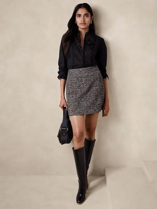 Olinda Herringbone Mini Skirt sold by GAP