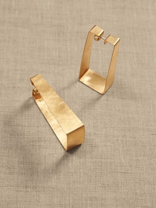 Rectangular Wide Hoop Earrings | Aureus + Argent sold by Banana Republic