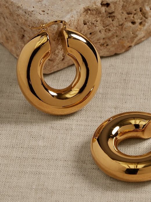 Ravena Large Bubble Hoop Earrings | Aureus + Argent sold by Banana Republic