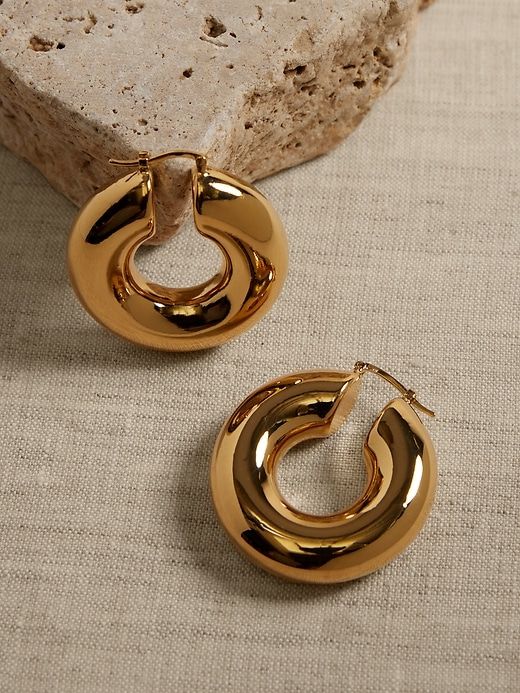 Ravena Large Bubble Hoop Earrings | Aureus + Argent sold by Banana Republic product image thumbnail 3