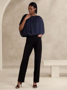 Aveline Crinkle Silk Top sold by Banana Republic