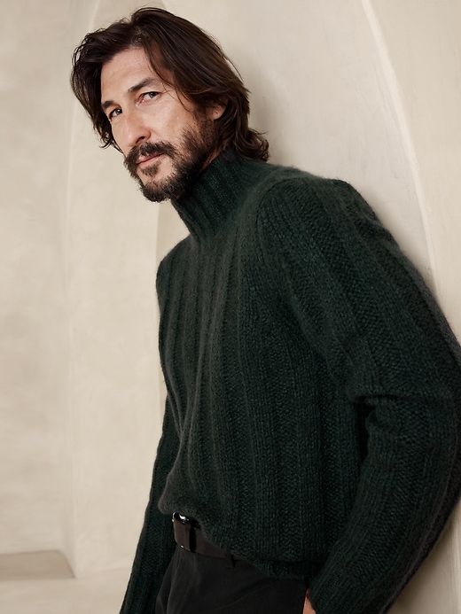 Alta Brushed Cashmere-Wool-Silk Sweater sold by Banana Republic