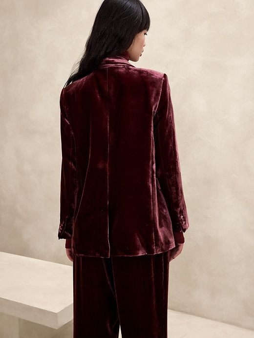 Alyse Relaxed Velvet Blazer sold by Banana Republic product image thumbnail 2