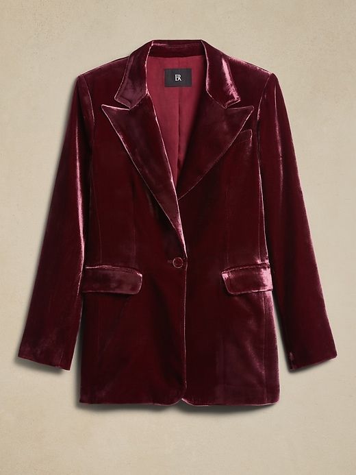 Alyse Relaxed Velvet Blazer sold by Banana Republic product image thumbnail 4