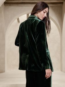 Alyse Relaxed Velvet Blazer sold by Banana Republic