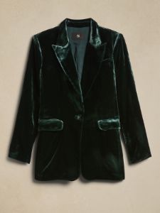 Alyse Relaxed Velvet Blazer sold by Banana Republic