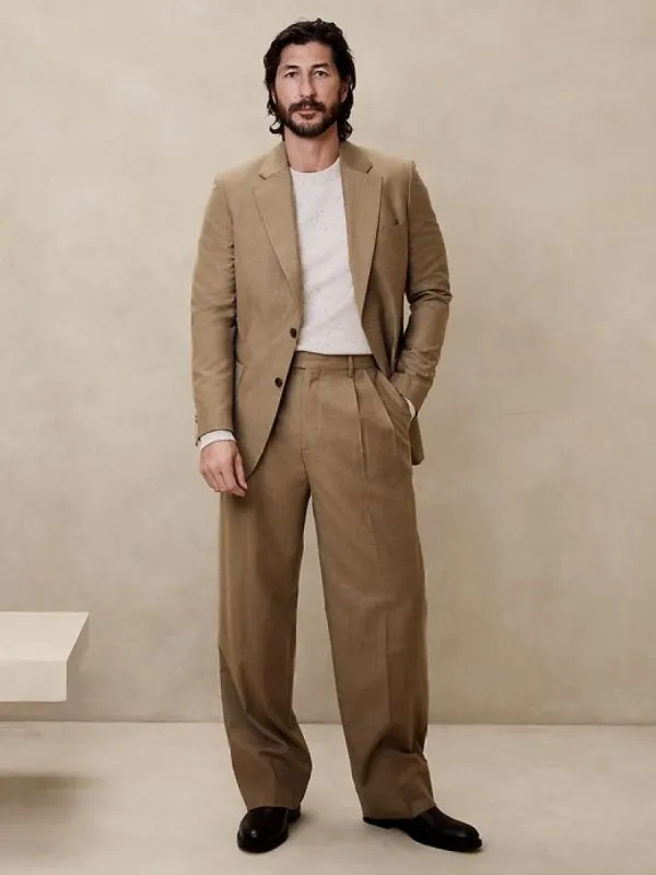 Signature Italian Flannel Wide-Leg Pant sold by Banana Republic