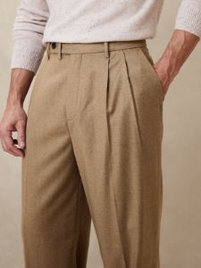 Signature Italian Flannel Wide-Leg Pant sold by Banana Republic
