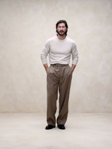 Signature Italian Flannel Wide-Leg Pant sold by Banana Republic