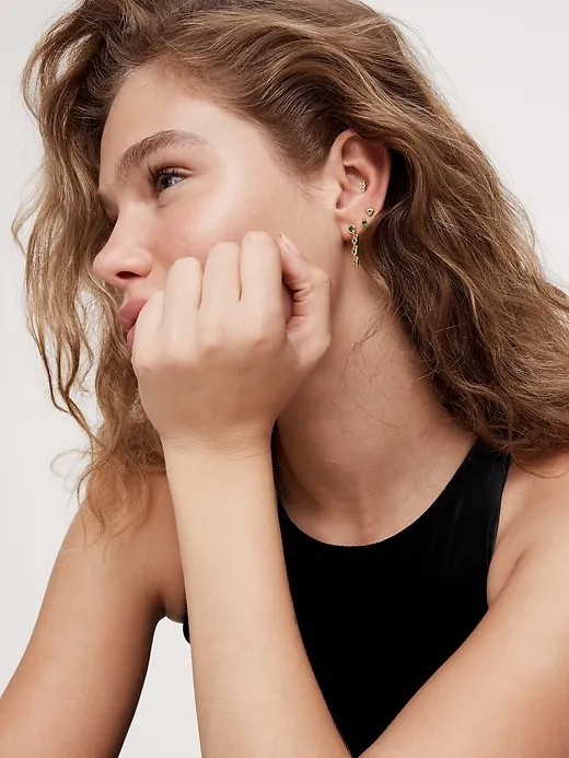 Crystal Delicate Earrings Set Of 3 by Aureus + Argent sold by Banana Republic product image thumbnail 3