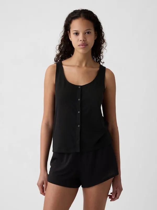 Linen-Blend Snap PJ Tank Top sold by GAP