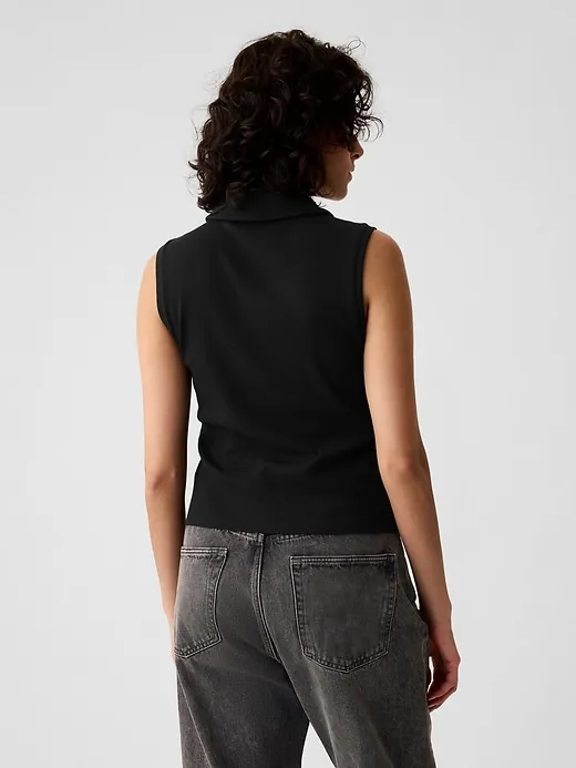 Modern Rib Cropped Polo Shirt sold by GAP product image thumbnail 2