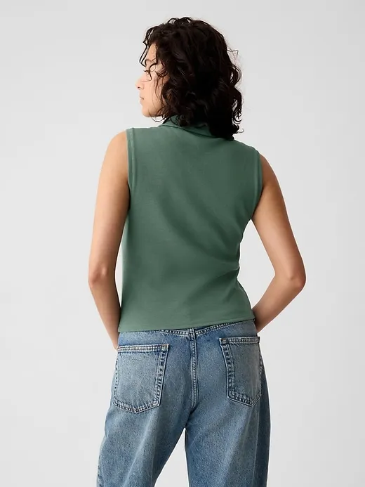 Modern Rib Cropped Polo Shirt sold by GAP product image thumbnail 5