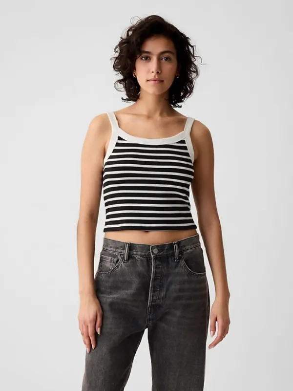 Modern Rib Cropped Tank Top sold by GAP