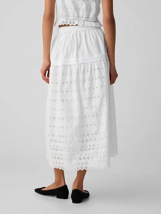 Gap × DÔEN Eyelet Midi Skirt sold by GAP product image thumbnail 2