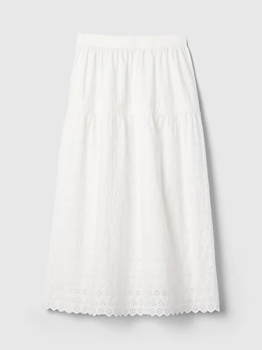 Gap × DÔEN Eyelet Midi Skirt sold by GAP product image thumbnail 4