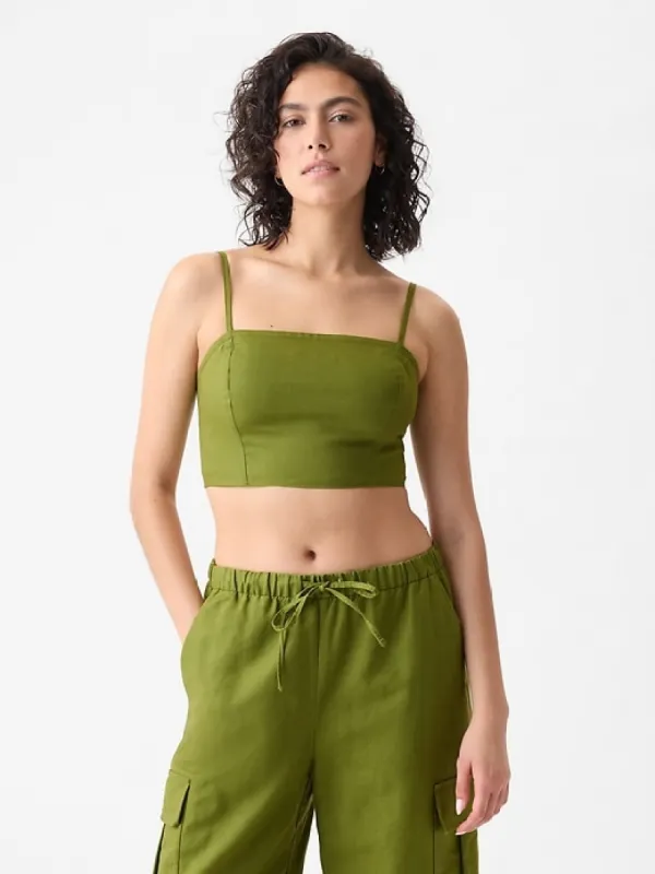 Linen-Cotton Ultra-Cropped Cami sold by GAP