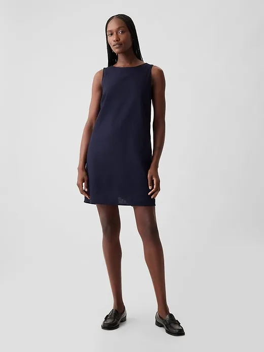 Linen-Blend Shift Mini Dress sold by GAP