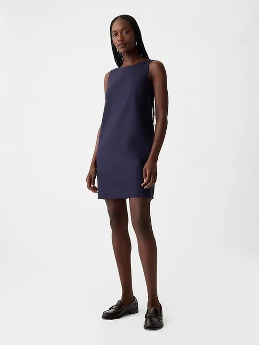 Linen-Blend Shift Mini Dress sold by GAP product image thumbnail 3