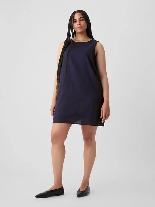 Linen-Blend Shift Mini Dress sold by GAP product image thumbnail 4