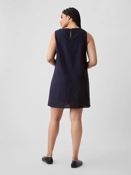 Linen-Blend Shift Mini Dress sold by GAP product image thumbnail 5