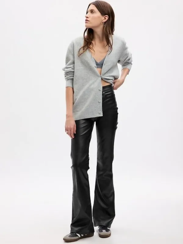 High Rise Vegan Leather '70s Flare Pants sold by GAP